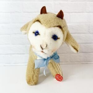 Vintage Trudi Plush Goat Stuffed Animal Italy 7"